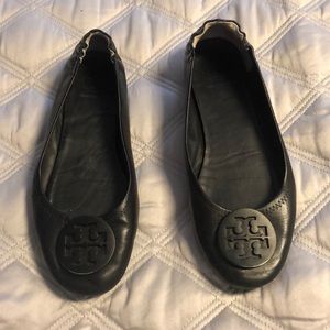 Tory Burch Black Leather Flats